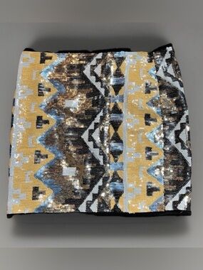 Vintage Sequin Runway Disco Cocktail Mini Skirt